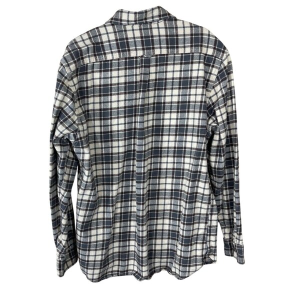 JACHS Men's Button Down Flannel Shirt Plaid Grey Brown XLT Tall - Picture 2 of 7